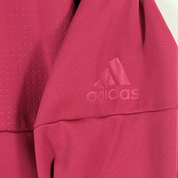 Adidas Climawarm Raspberry Pink Fleece Line Sweatshirt Shirt Top Women's Sz XL - Picture 4 of 8